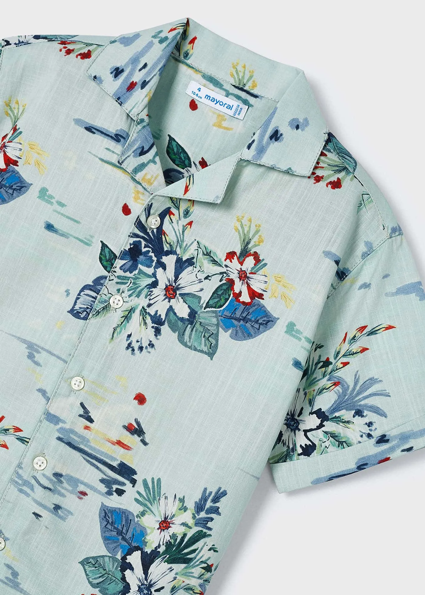 3114 - S/s buttondown shirt for boy - Botanic