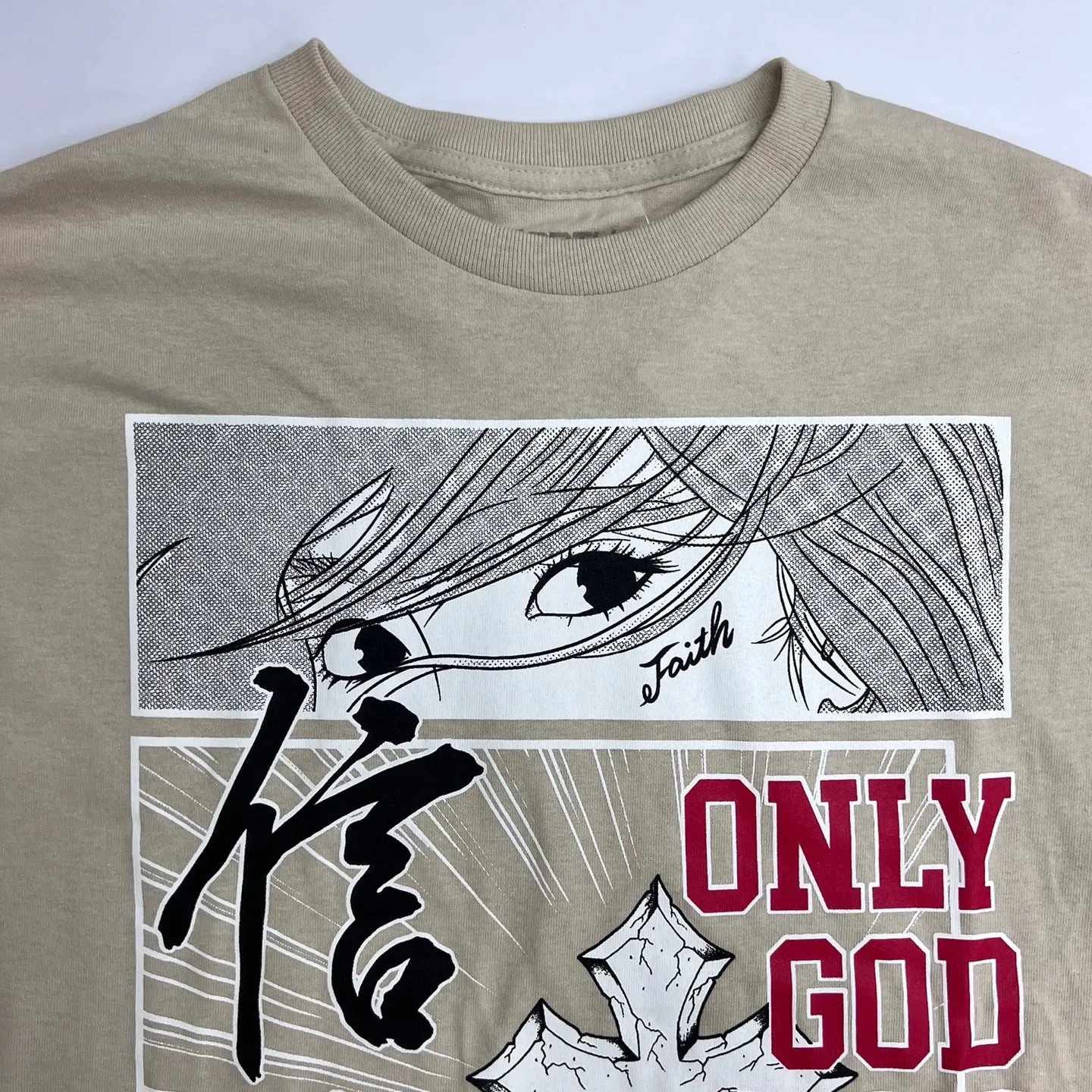 3FORTY Only God Can Judge Me T-Shirt - Cream