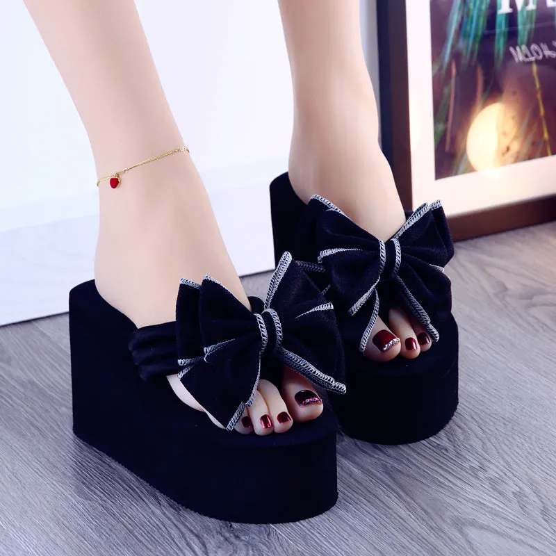 4 Colors Cute Platform Bow Sandals ON883