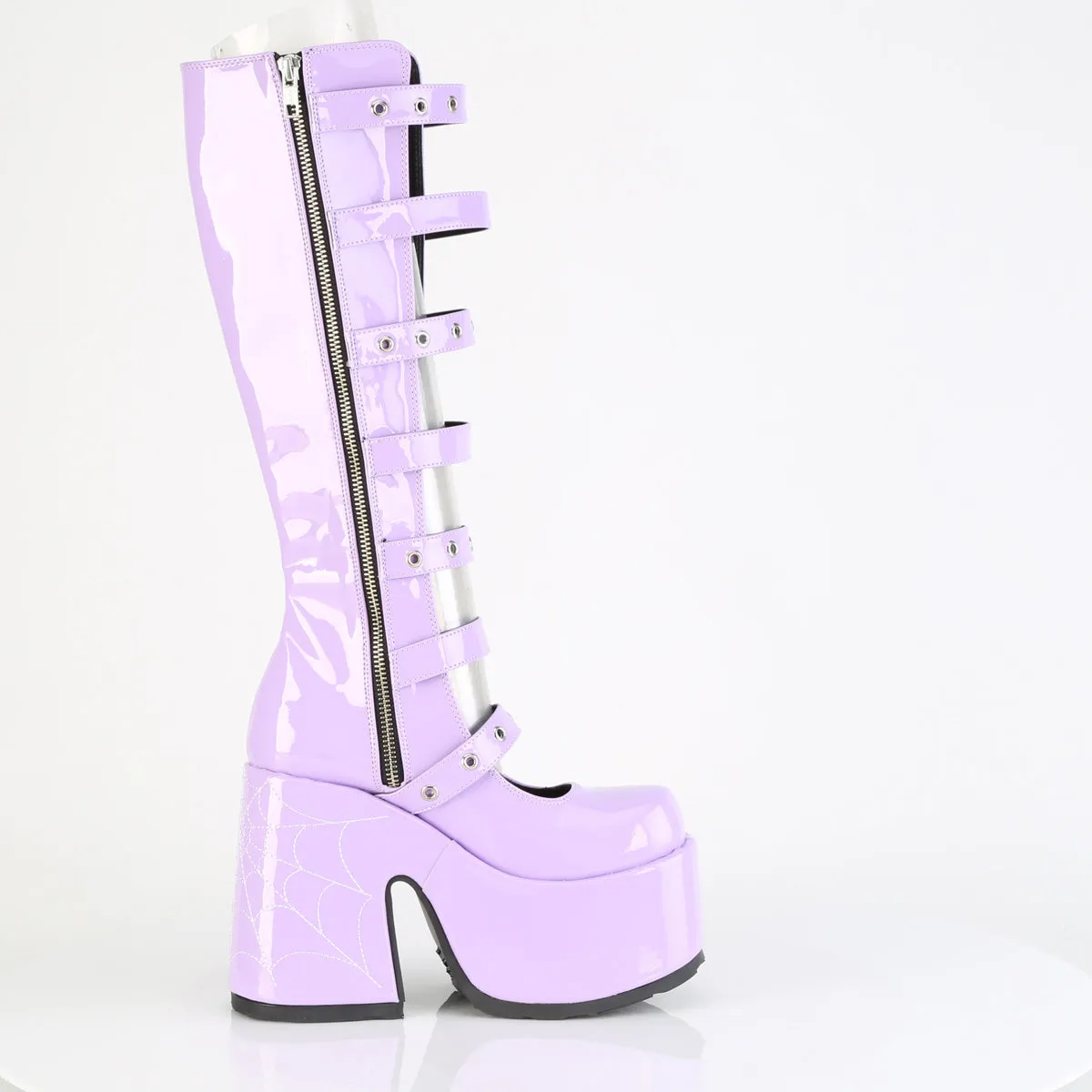 5 Inch Chunky Heel CAMEL-223 Lavender Patent