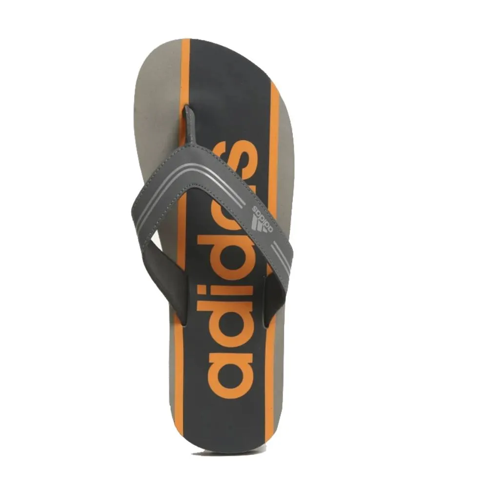 Adidas Men's Glossate Flip Flops Slipper (Grey Six/Orange Rush/Dove Grey)