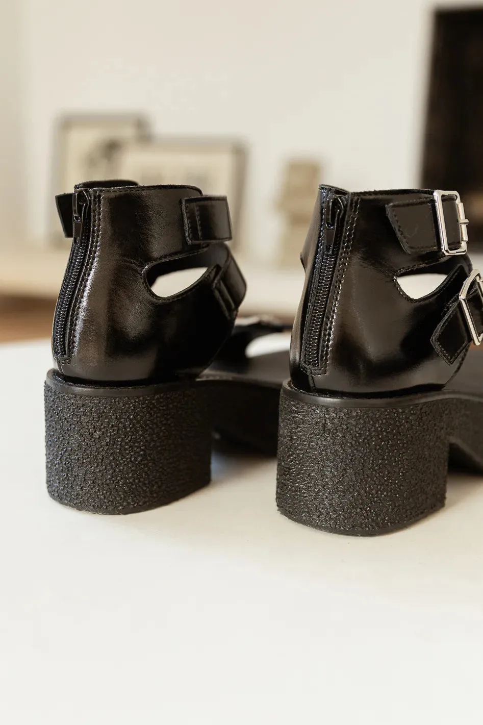 Alexia Platform Sandals in Black - FINAL SALE