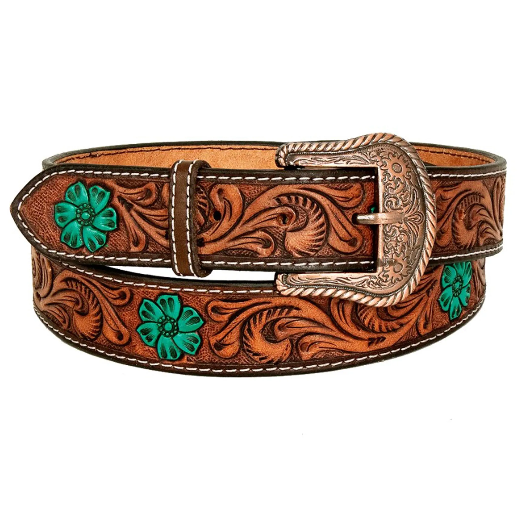 American Darling Women's Flower/Leaf Tooled Belt