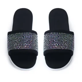 Ashley Sandals in Black & AB Austrian Crystal