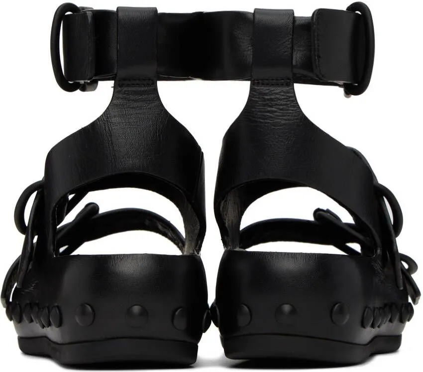 At.Kollektive Black Natacha Ramsay Levi Edition Studded Three Sandals