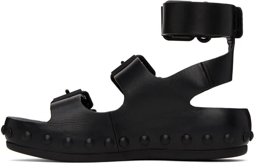 At.Kollektive Black Natacha Ramsay Levi Edition Studded Three Sandals