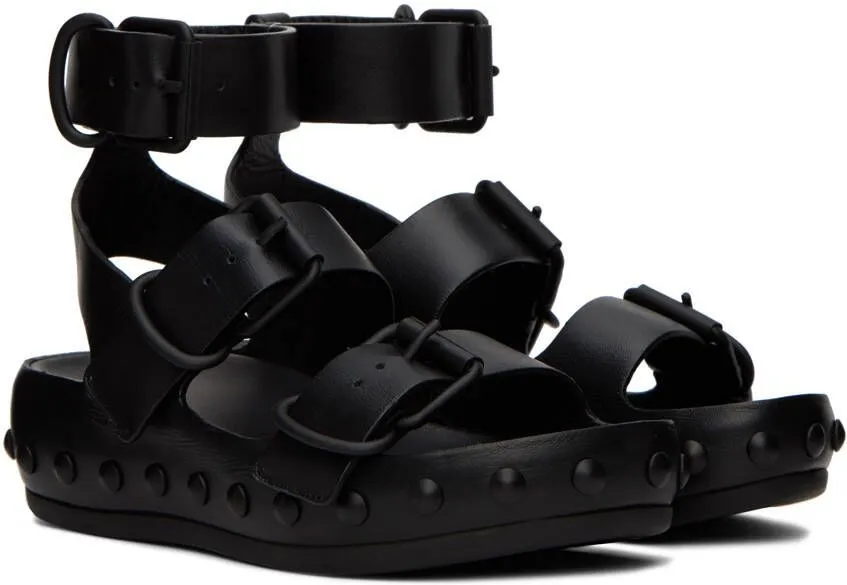 At.Kollektive Black Natacha Ramsay Levi Edition Studded Three Sandals