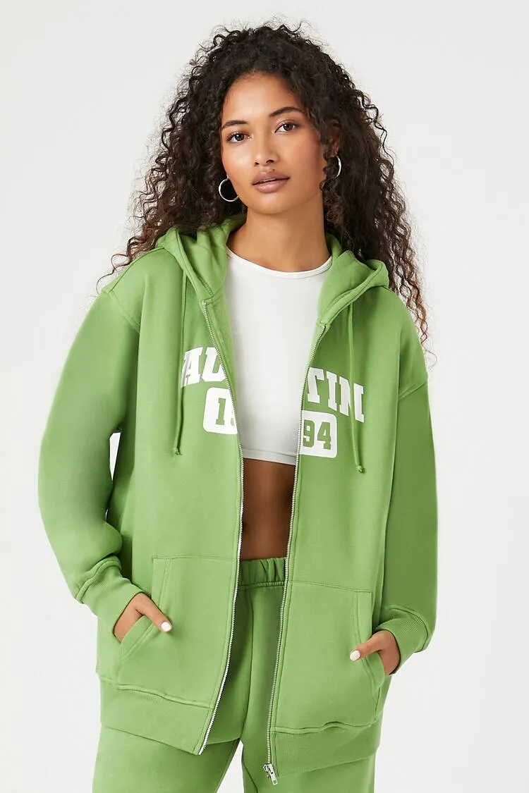 Austin Graphic Fleece Zip-Up Hoodie