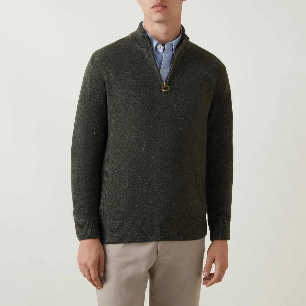 BARBOUR Tisbury Half-Zip Sweater - Green