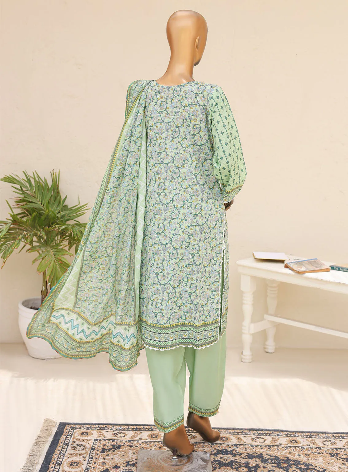 Bareera By MTF Digital Printed Mid Summer Lawn 3 Piece Unstitched Suit MTF24BV3 D-01