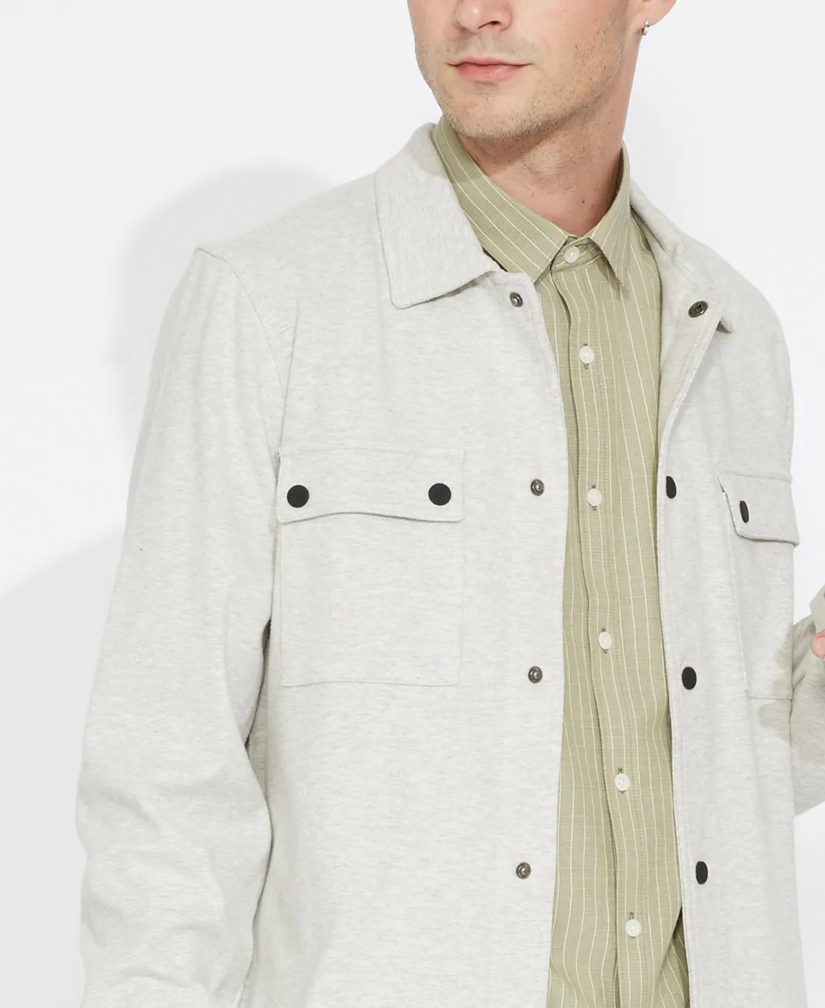 Bennett Heavy Knit Jacket (Heather Light Gray)