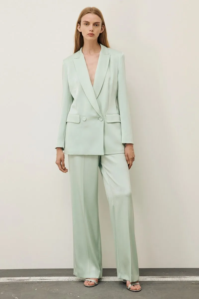 Blazer satin donna Verde Acqua