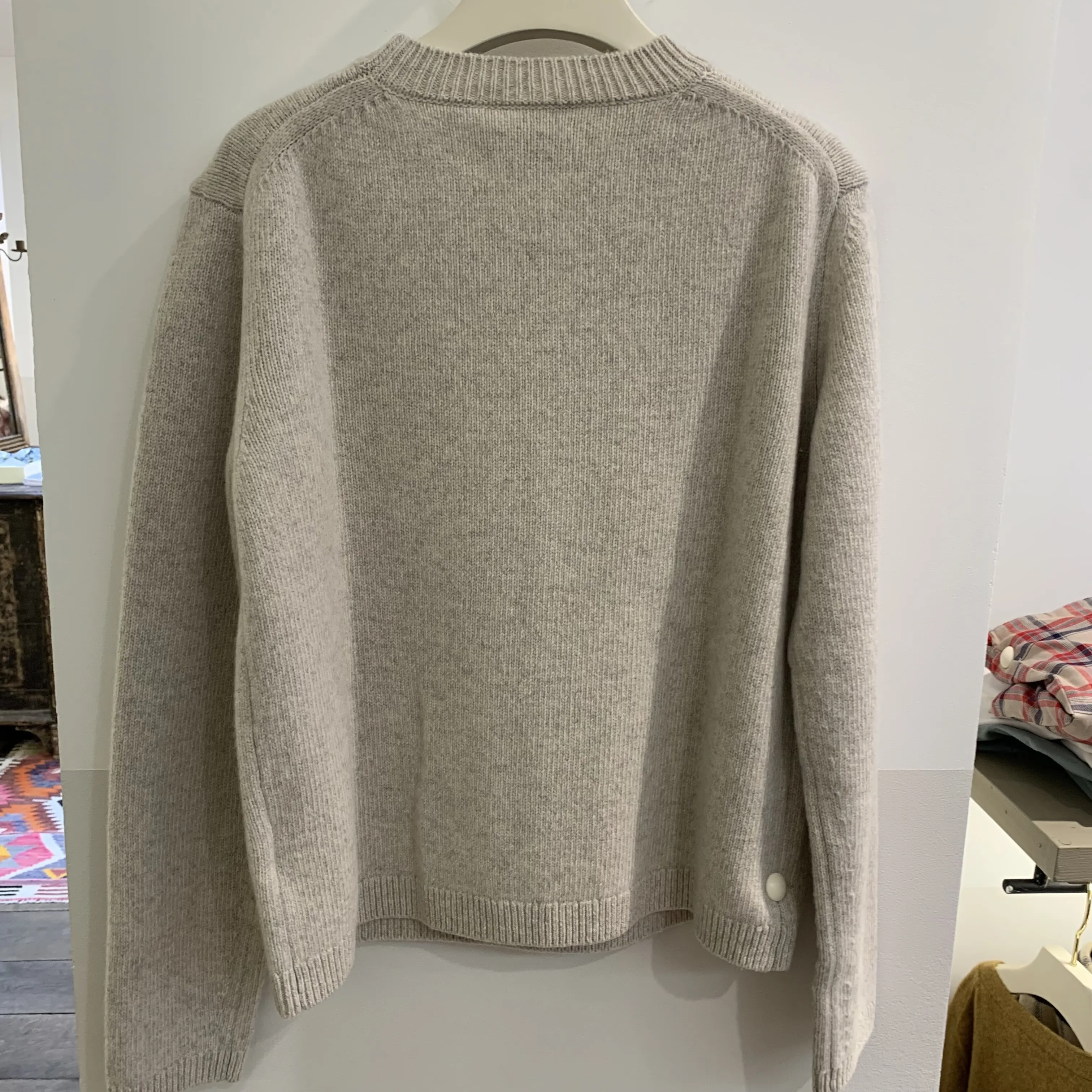 Bonpoint  |Round-neck heather gray sweater in wool