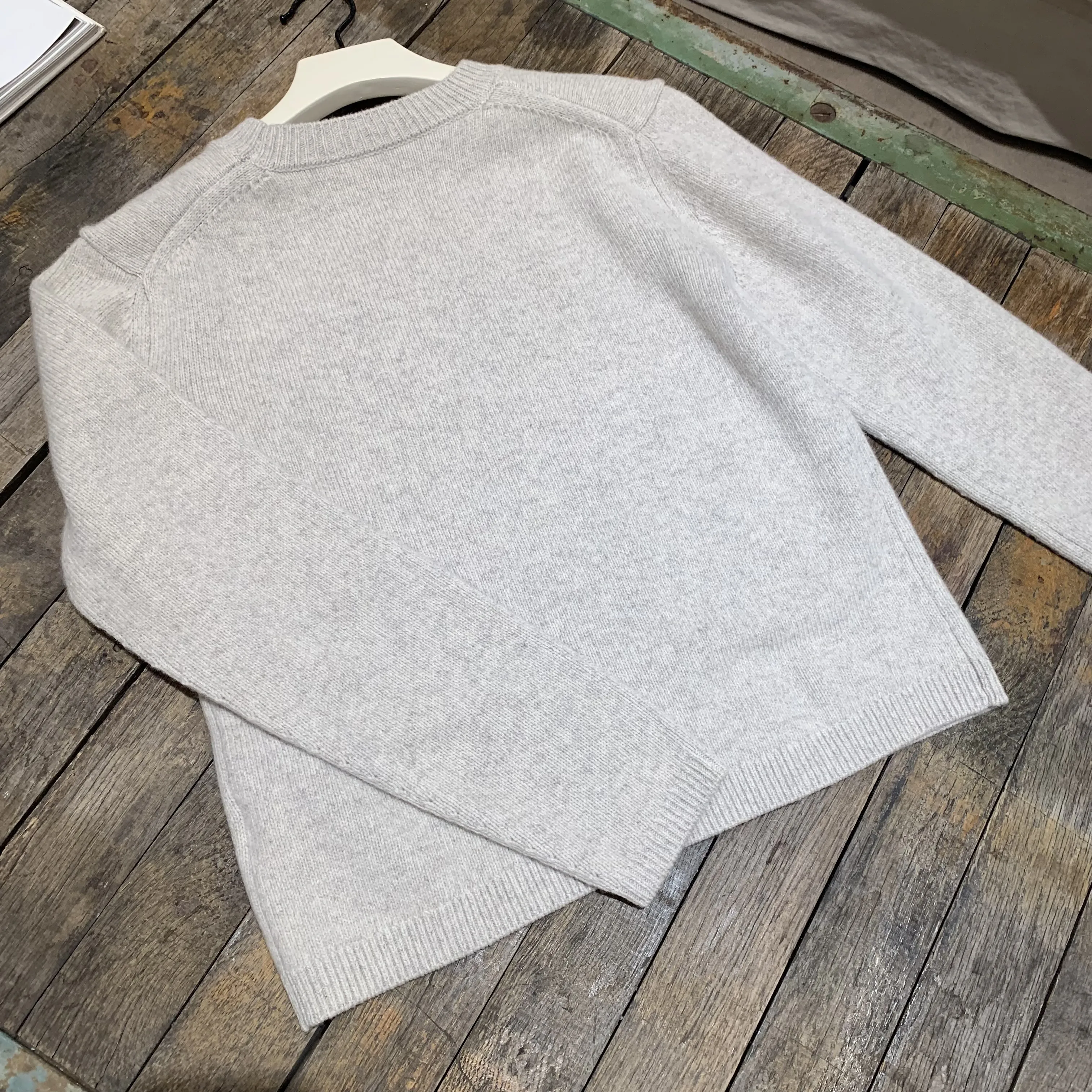 Bonpoint  |Round-neck heather gray sweater in wool