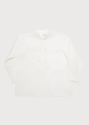 Boy's white double-breasted Mandarin collar shirt (12mths-10yrs)