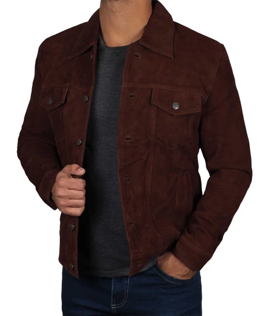 Brown Suede Jacket for Men