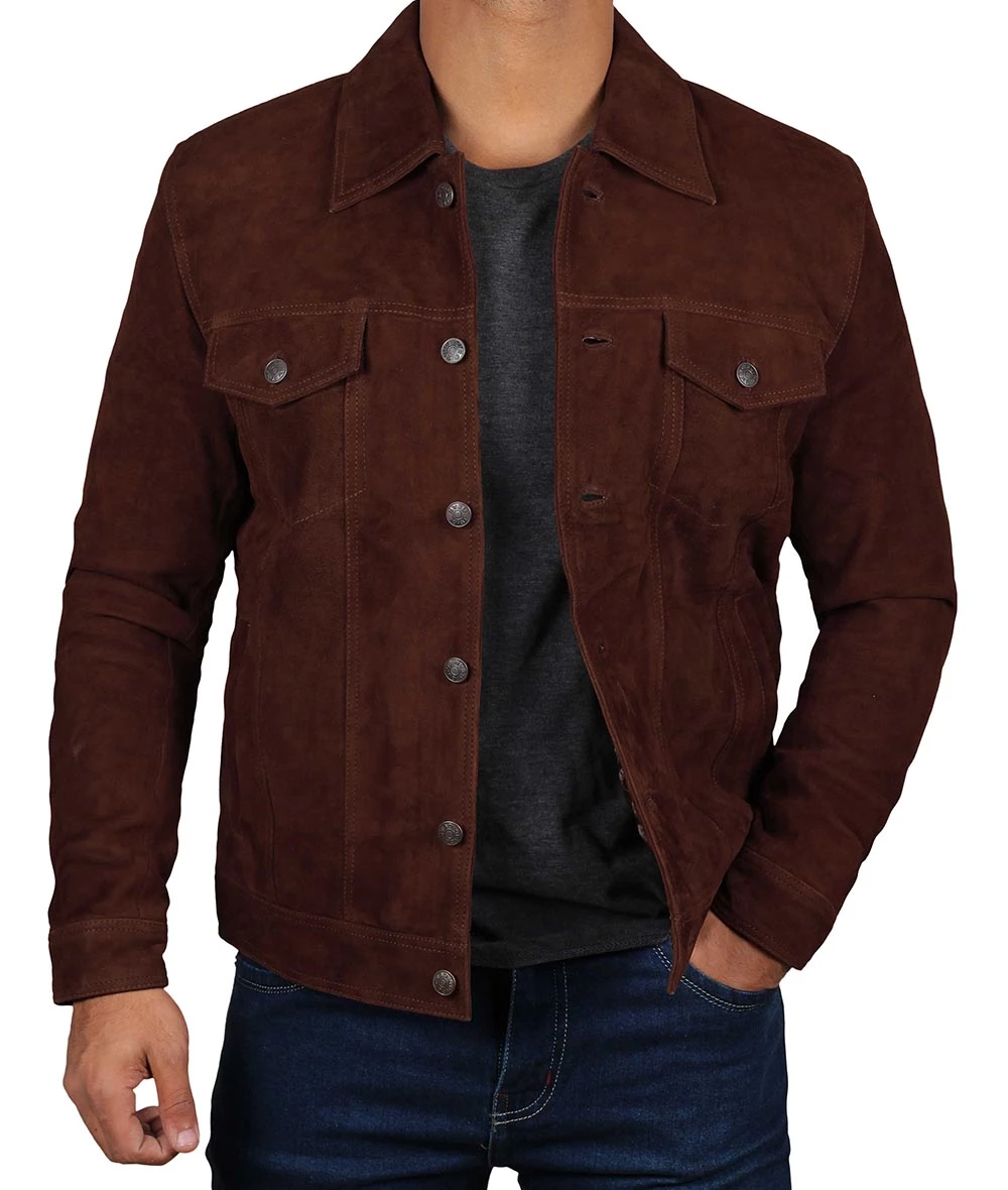 Brown Suede Jacket for Men