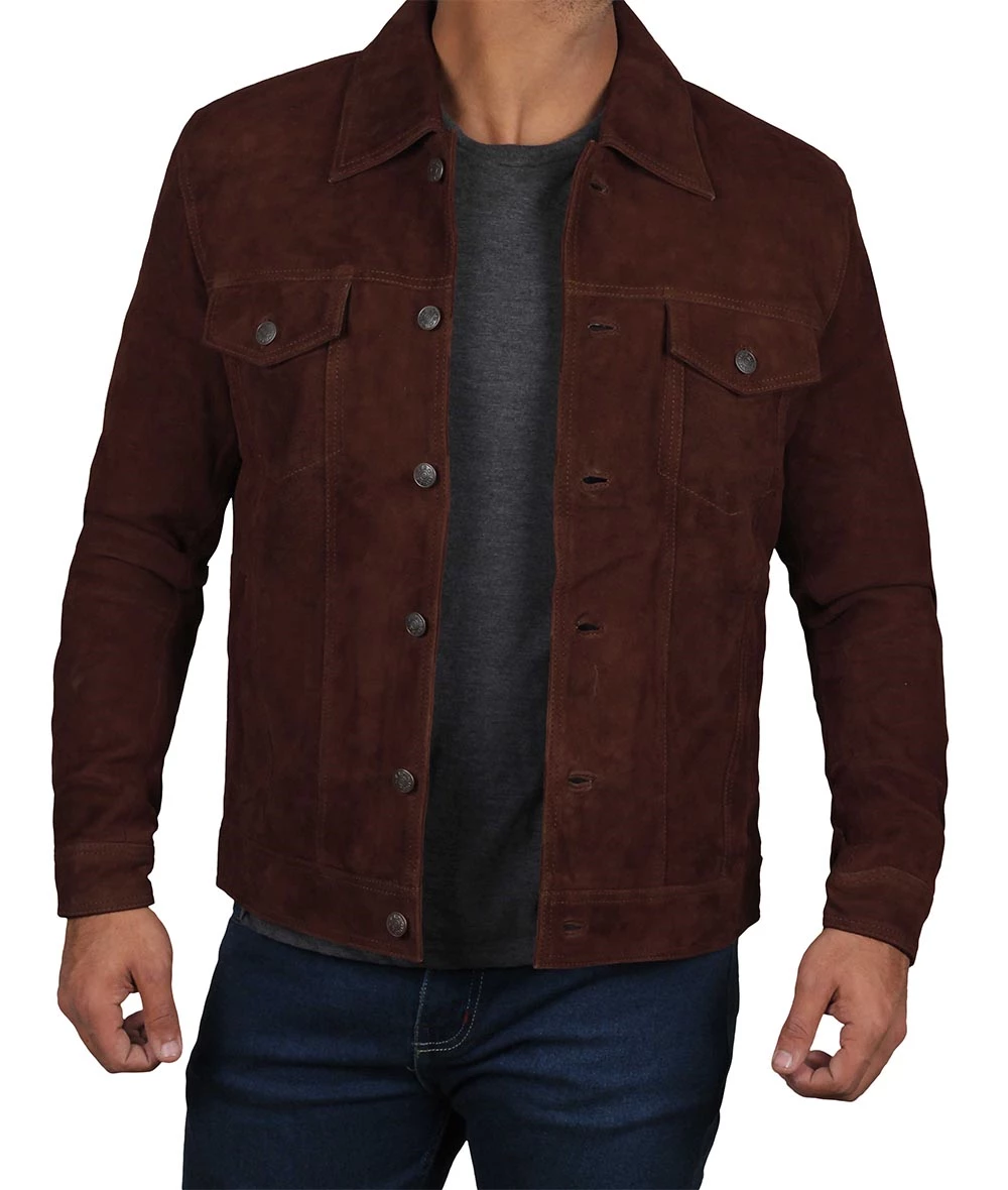 Brown Suede Jacket for Men