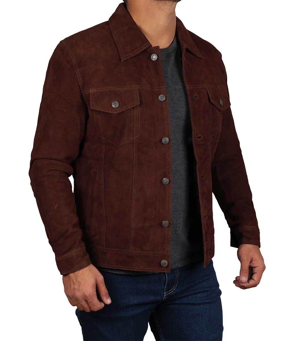 Brown Suede Jacket for Men