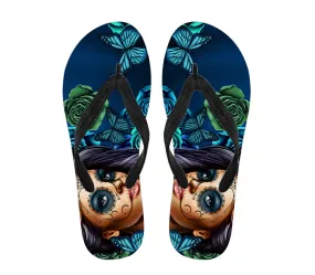 Calavera Sugar Skull Flip Flops