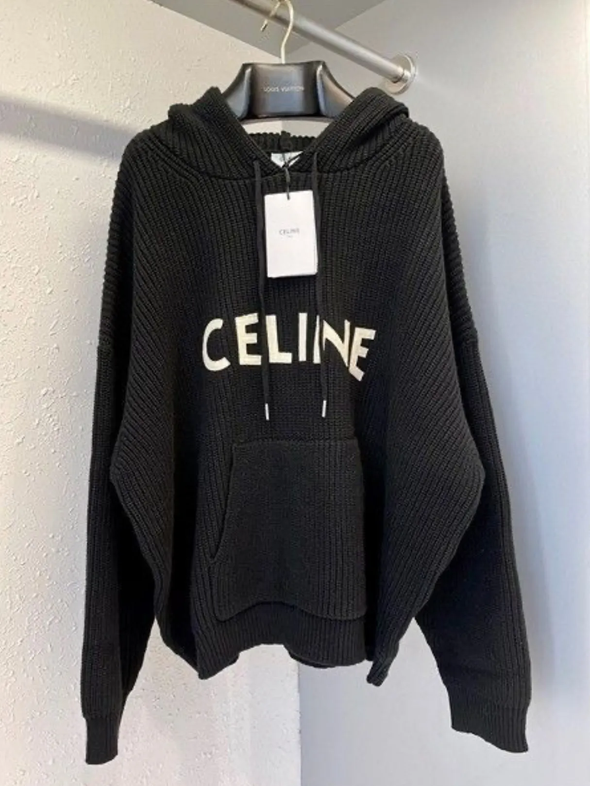 CELINE  |Celine sweater with hood in ribbed wool