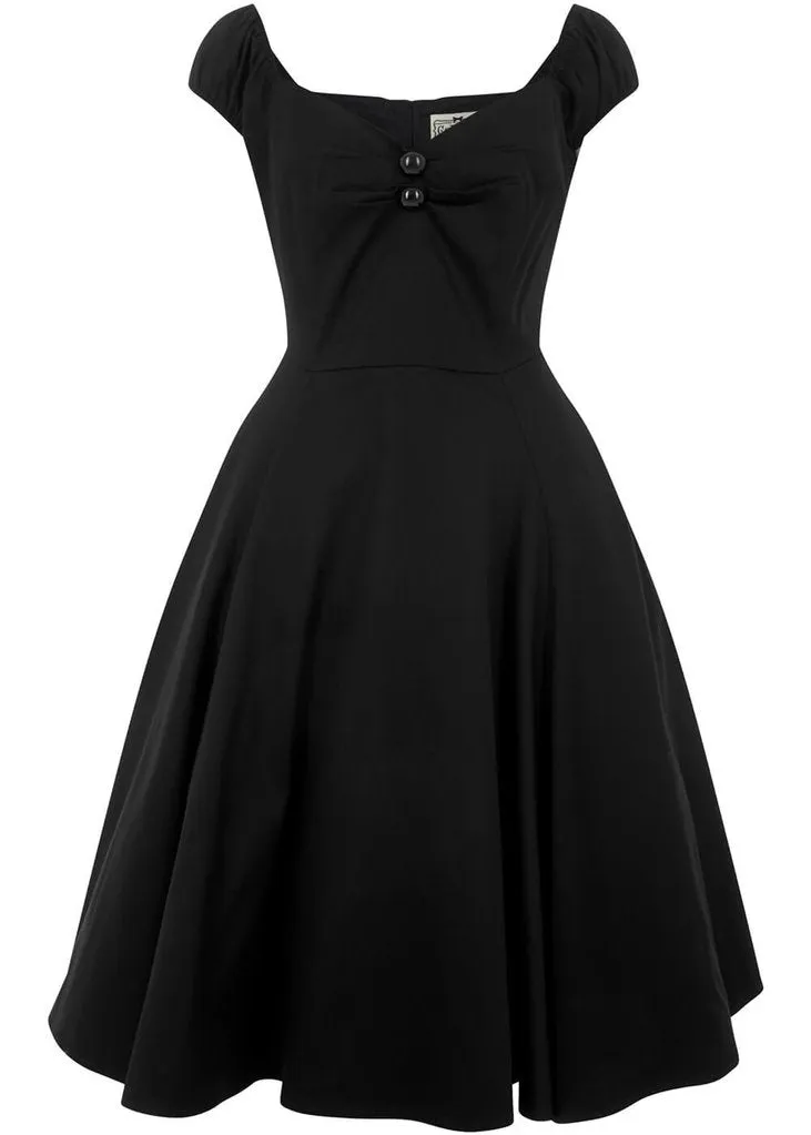 Collectif Dolores Classic 50's Swing Dress Black