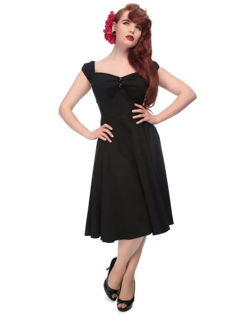 Collectif Dolores Classic 50's Swing Dress Black