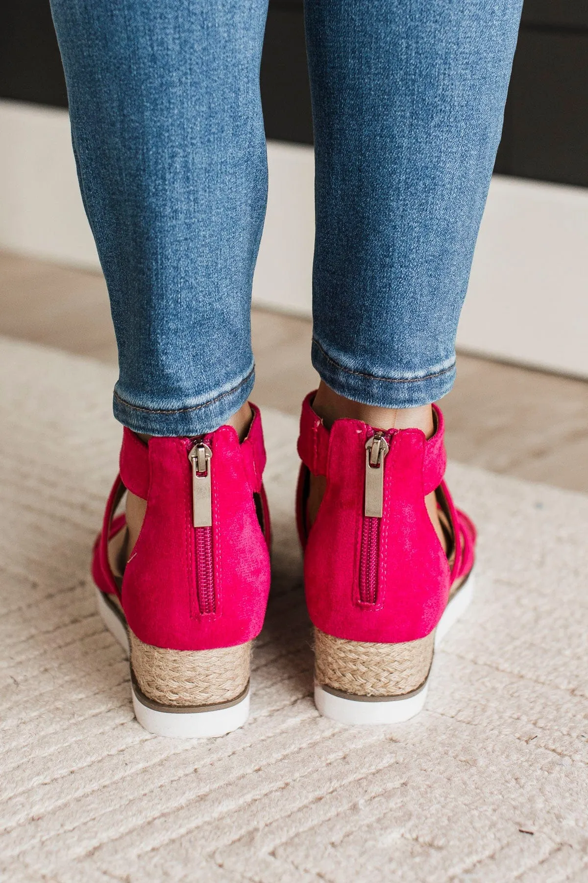 Corky's Double Dutch Wedge Sandals- Fuchsia