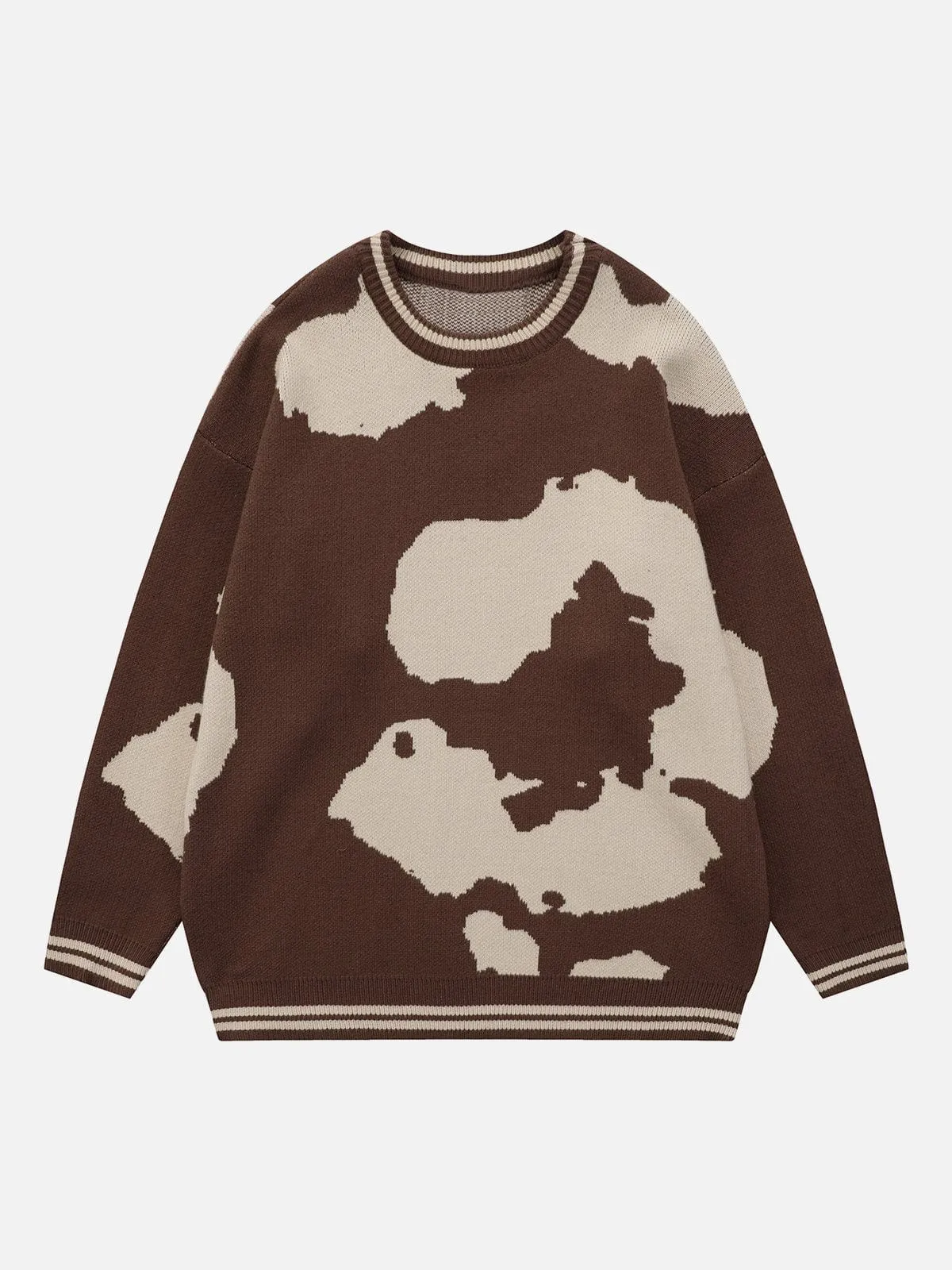 Cow Pattern Embroidery Sweater