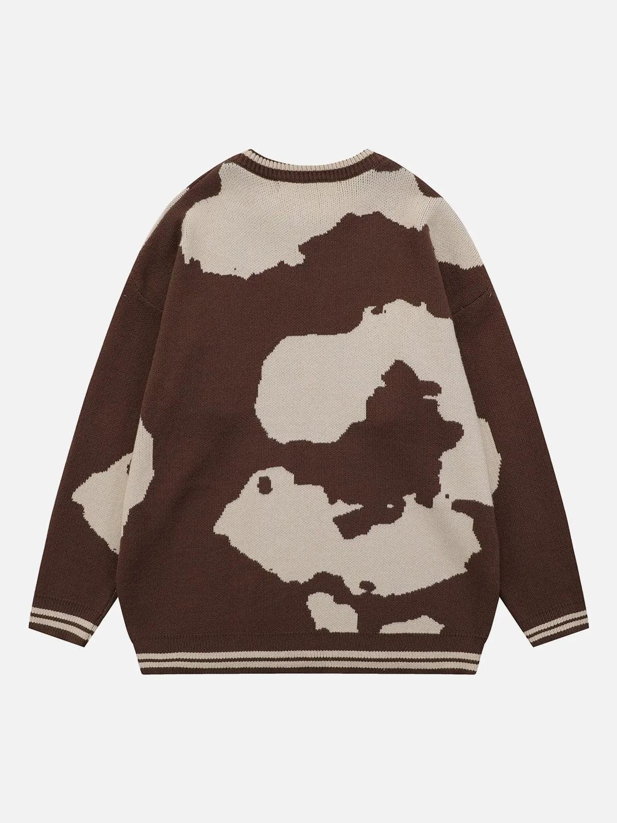 Cow Pattern Embroidery Sweater