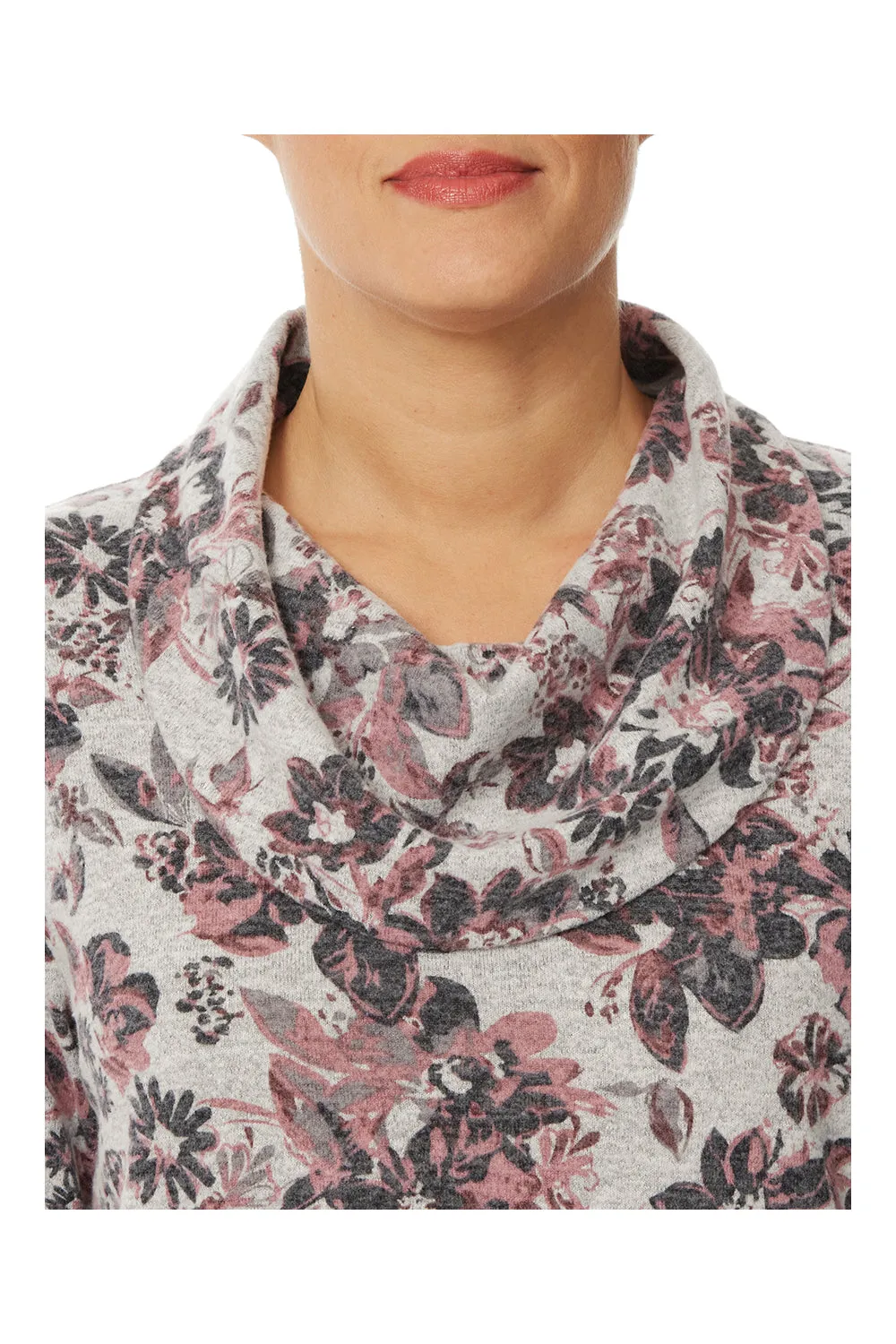 Cross Over All Over Print Floral Top