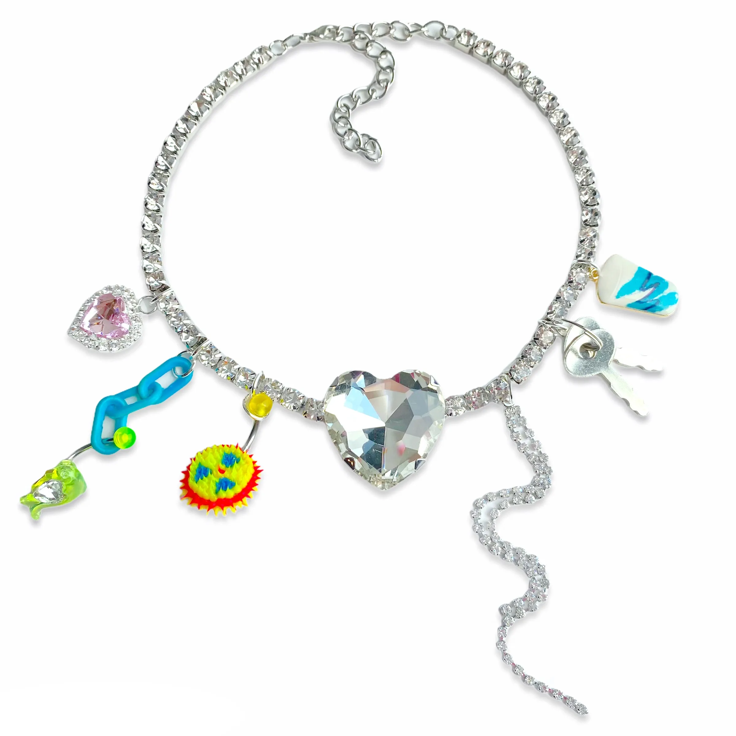 Crystal Heart Charm Necklace