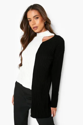 Cut Out Asymmetric Sweater