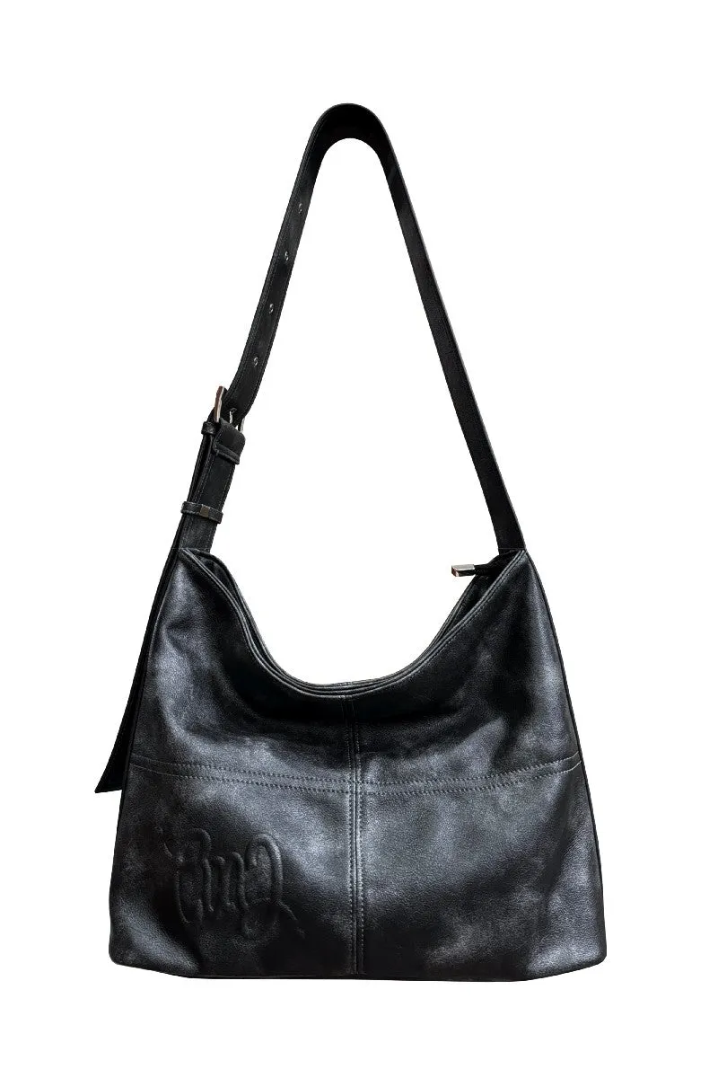 Distressed Wide Strap Tote Bag