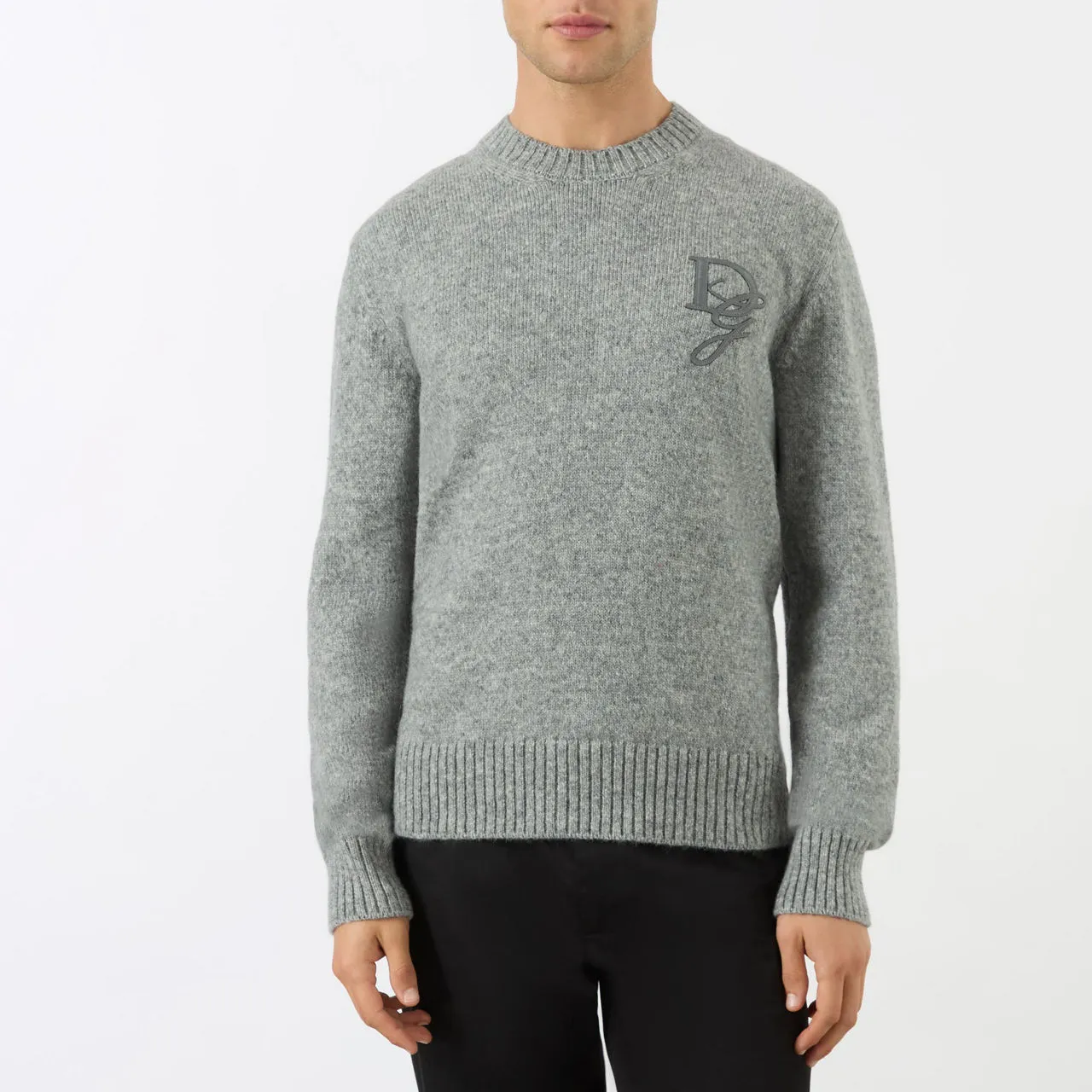 DOLCE & GABBANA DG-Embroidered Sweater - Grey