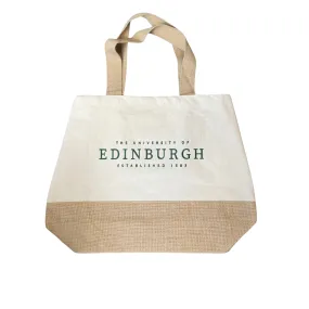 Embroidered Jute Tote Bag