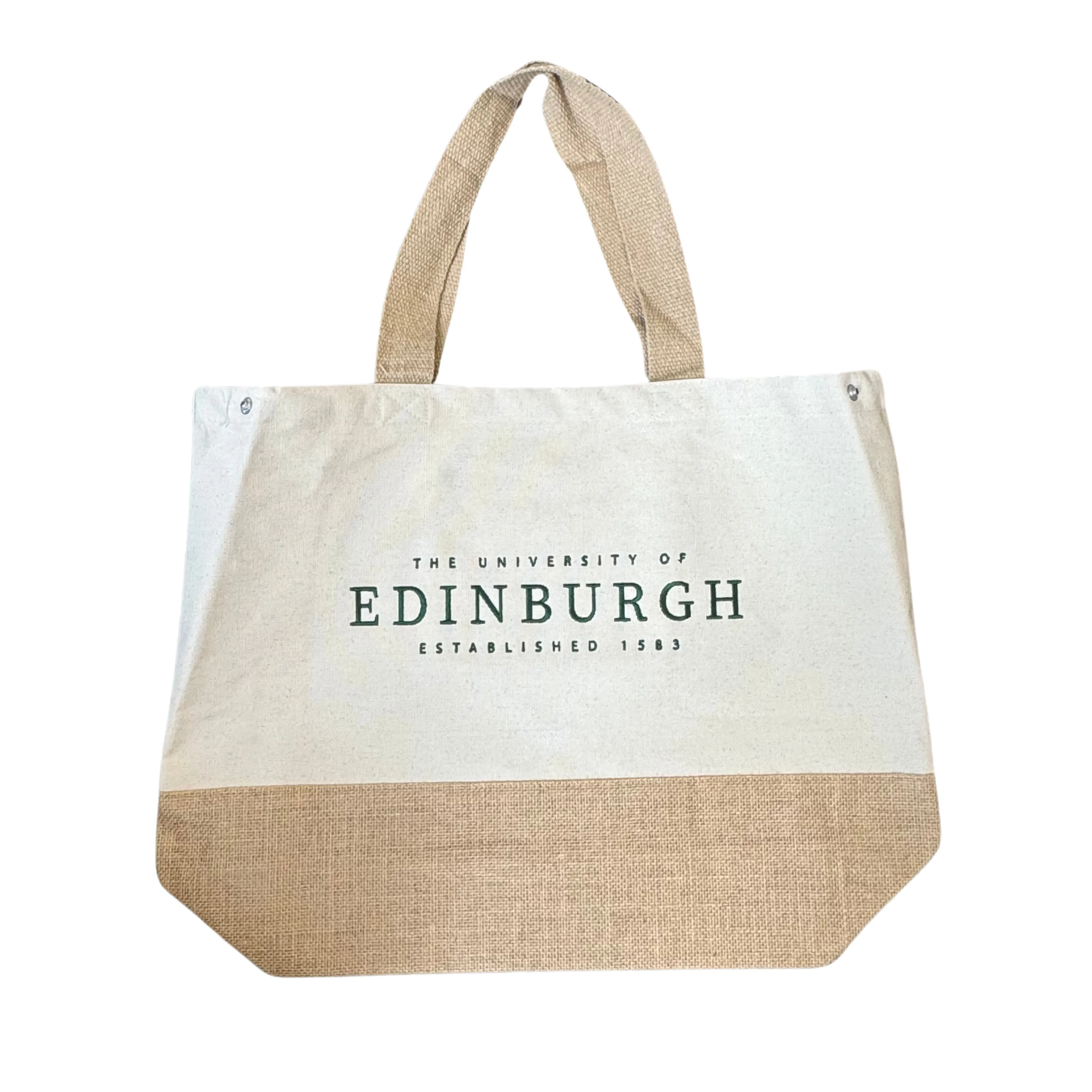 Embroidered Jute Tote Bag