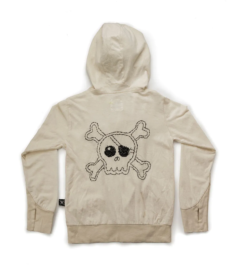 embroidered skull hoodie