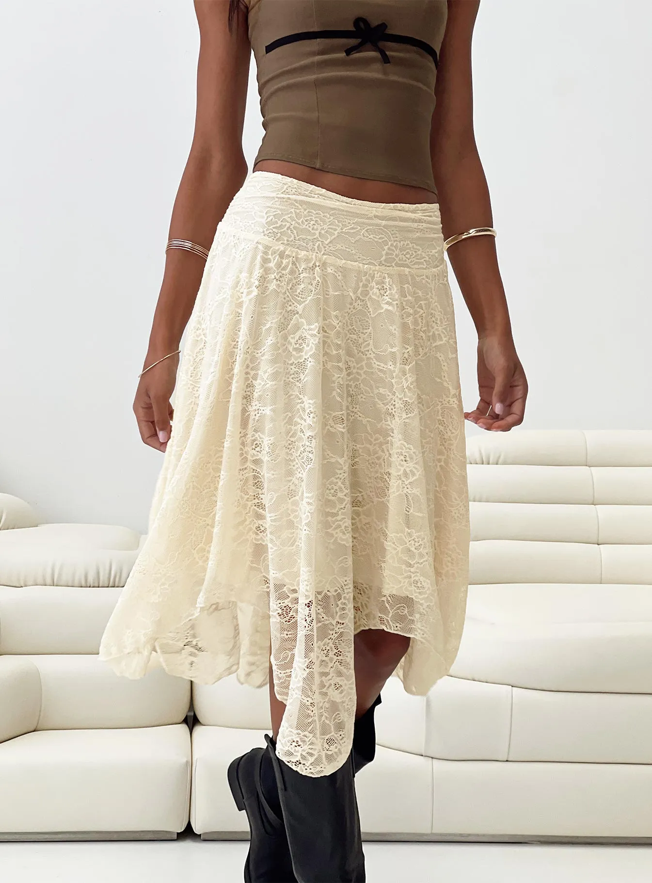 Enslee Midi Skirt Cream