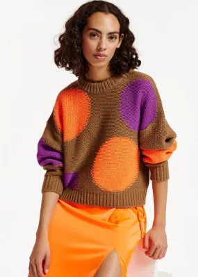 Essentiel Antwerp Event Intarsia-Knitted Sweater - Camel: M