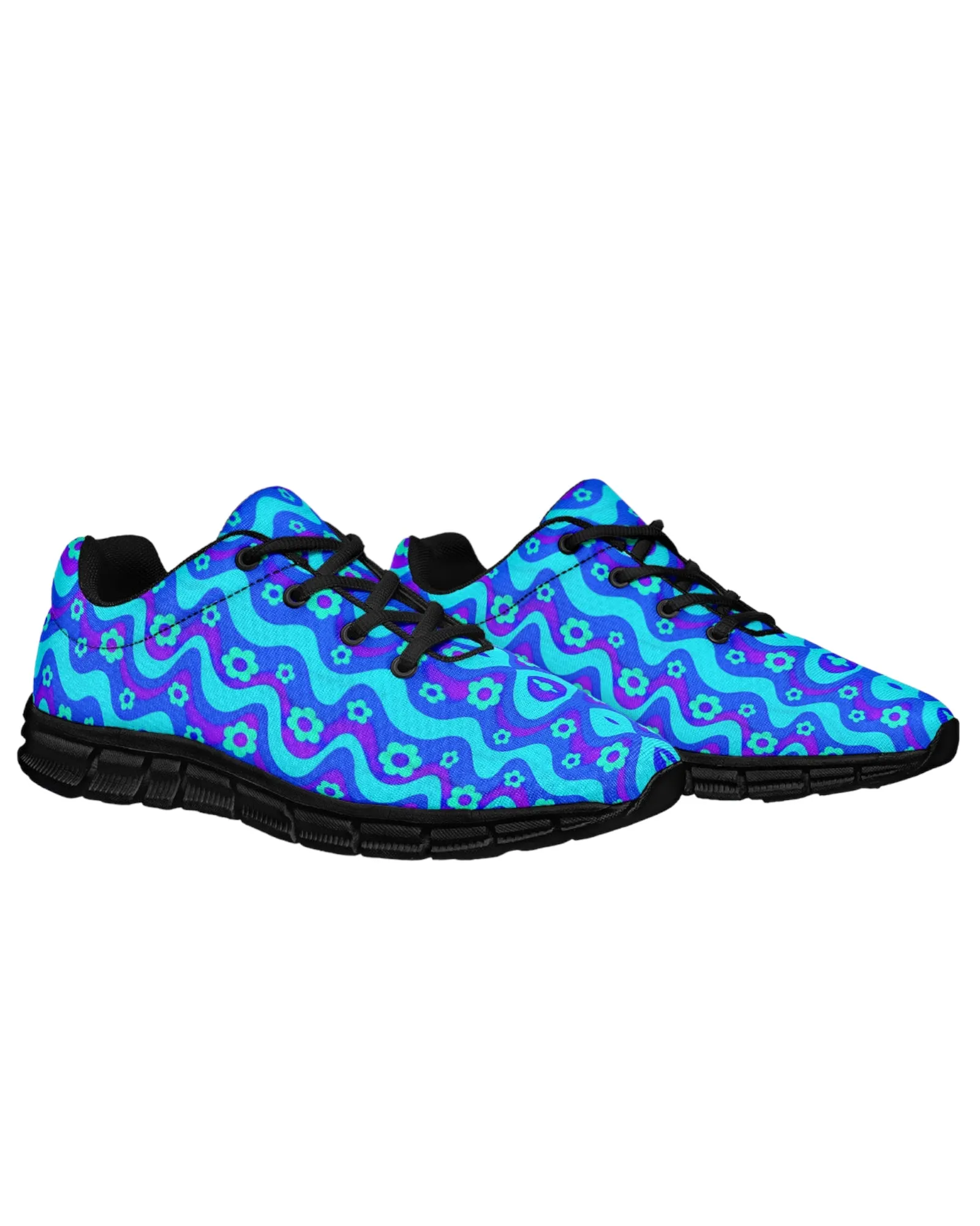 Flower Power Blue Festival Sneakers