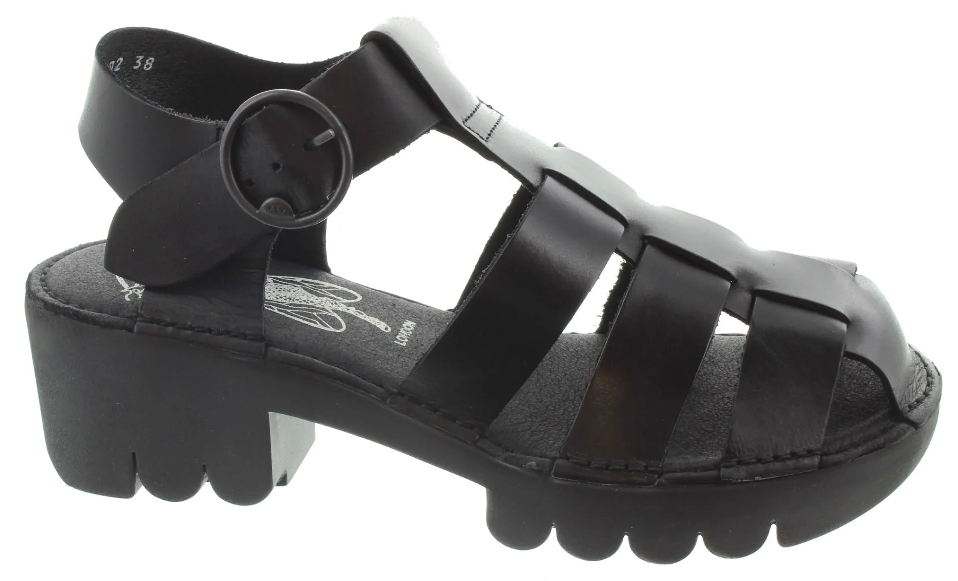 FLY Ladies Emme Buckle Sandals In Black