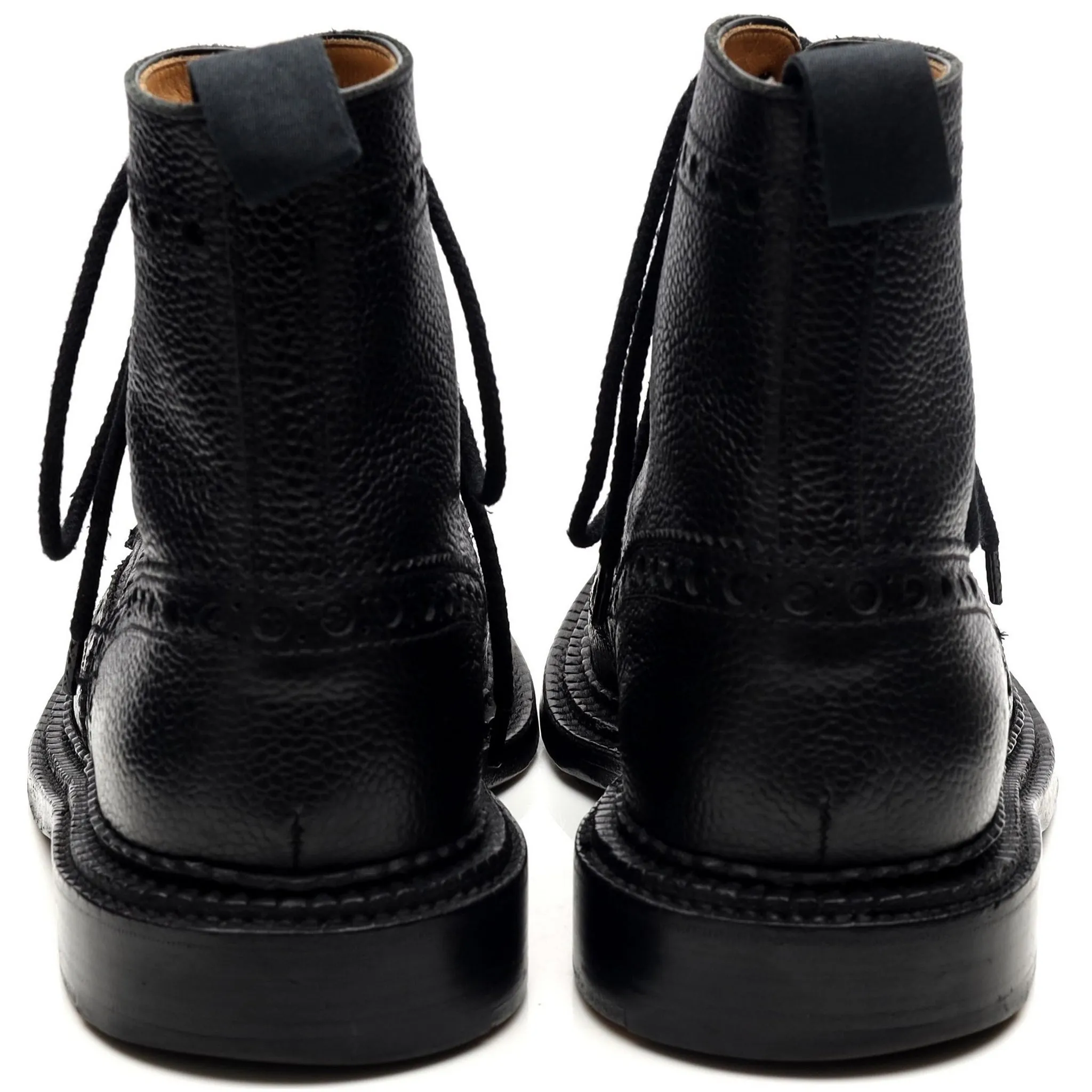 'Fred' Triple Welt Black Leather Brogue Boots UK 7 G