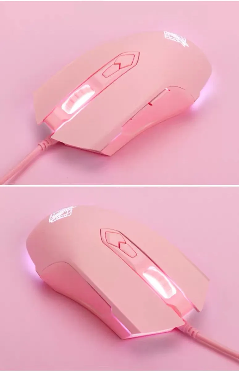 gaming punk pink mechanical keyboard + mouse