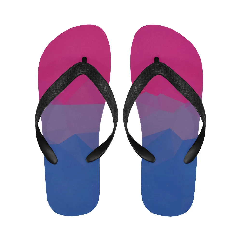 Geometric Bisexual Pride Unisex Flip Flops