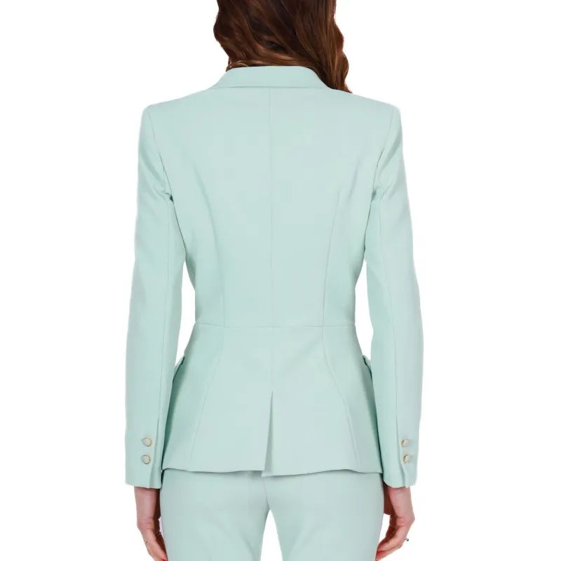 GIACCA BLAZER DOPPIOPETTO IN CRÈPE, VERDE