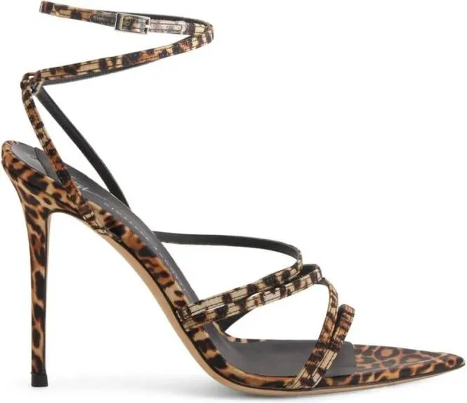 Giuseppe Zanotti Intriigo Claire 90mm animal-print sandals Brown