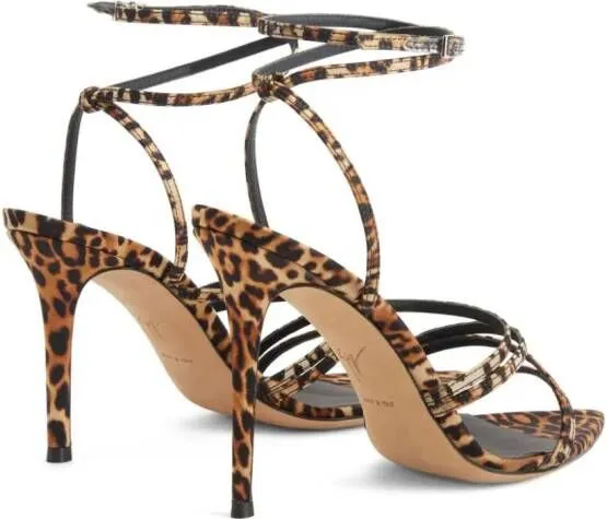 Giuseppe Zanotti Intriigo Claire 90mm animal-print sandals Brown