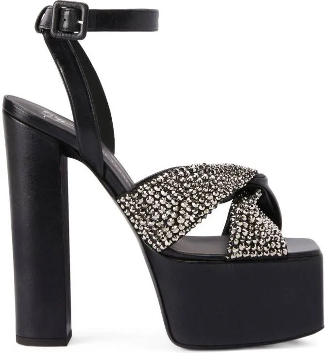 Giuseppe Zanotti Souree 150mm crystal-embellished sandals Black