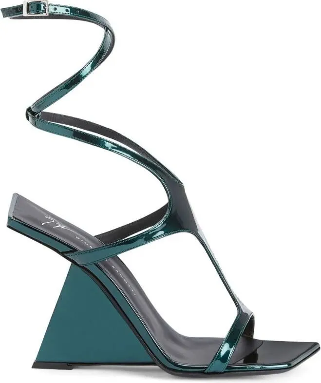 Giuseppe Zanotti Tutankamon 105mm leather sandals Green